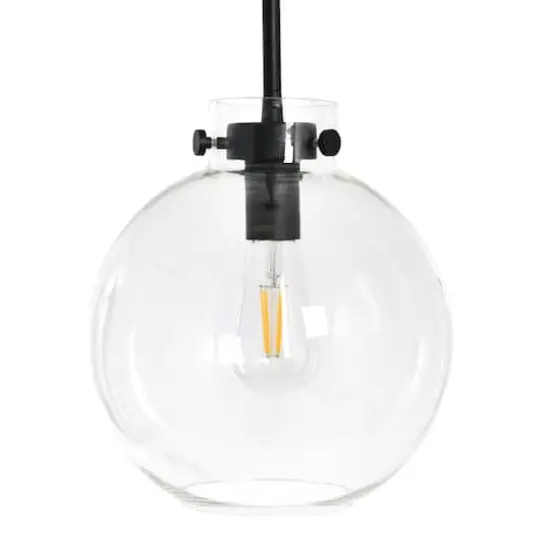 Hello Honey&reg; Robert Stevenson Lighting Marson 15" Clear Glass & Matte Black Metal Ceiling Light {1}