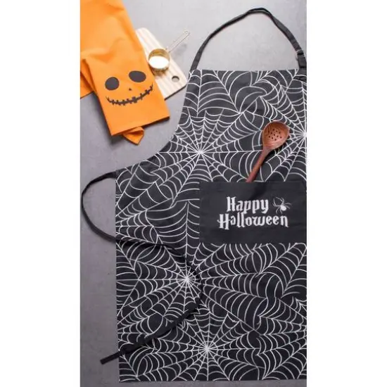 Happy Halloween Spider Web Chef Apron {4}