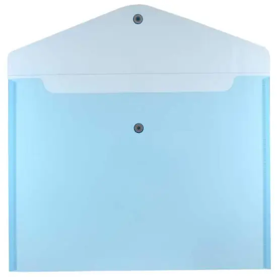 JAM Paper 9.75" x 13" Plastic Snap Closure Envelopes, 12ct. Blue {4}