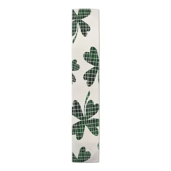 Large Clover Plaid Print Long 16" x 90" Cotton Twill Runner {1}