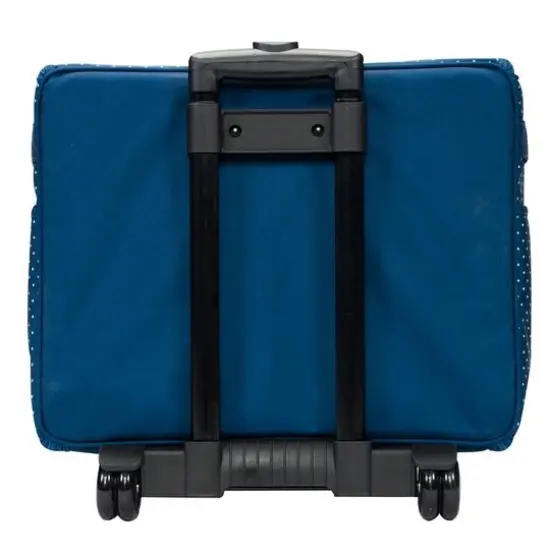 Everything Mary Collapsible Blue Pin Dot Rolling Sewing Machine Tote {8}