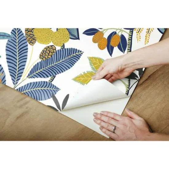 RoomMates Funky Jungle Peel & Stick Wallpaper Blue/Yellow {10}