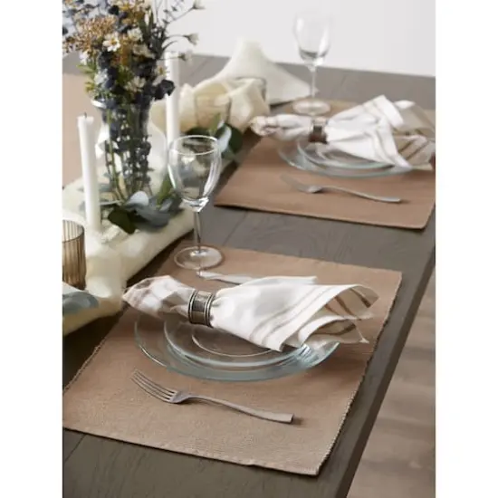 DII&reg; Ribbed Cotton Placemats, 6ct. Stone {5}