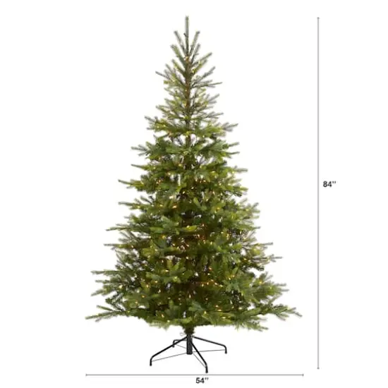 7ft. Pre-Lit North Carolina Spruce Artificial Christmas Tree, Clear LED Lights {8}