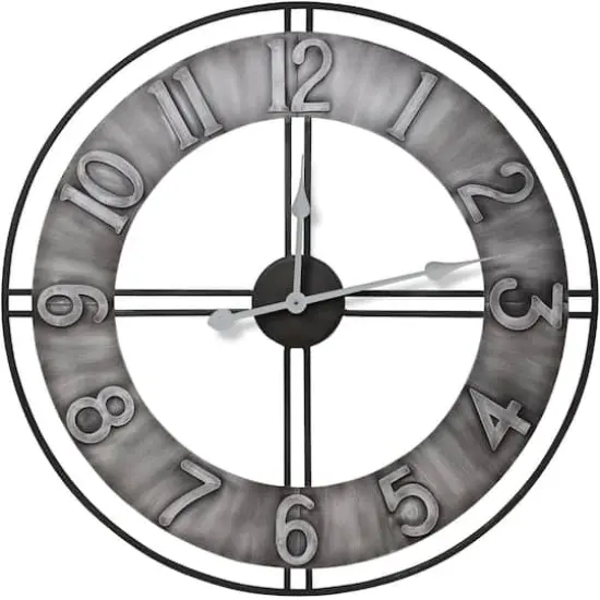 Sorbus&reg; 24" Gray Metal Wall Clock {1}