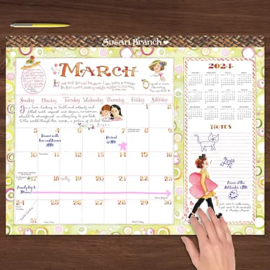 TF Publishing 2024 Susan Branch Large Desk Pad Monthly Blotter Calendar {3}