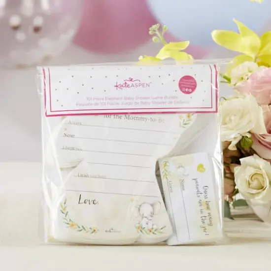 Kate Aspen&reg; Elephant Advice Card & Baby Shower Game Set {8}