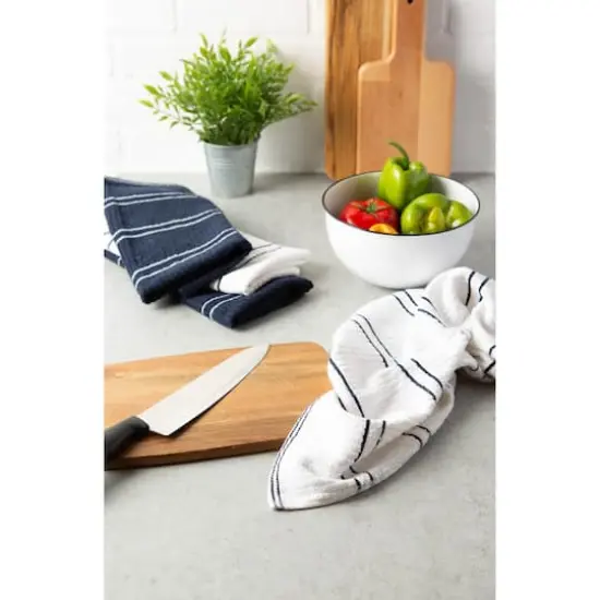 J&M Blue Ribbed Terry Dishtowels, 6ct. {3}