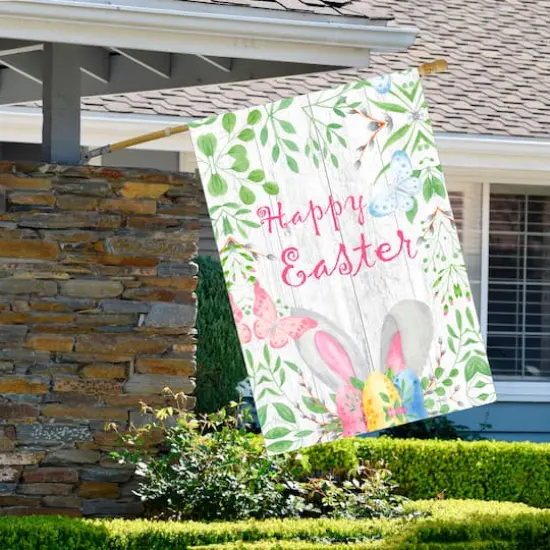 Happy Easter Bunny Ears Outdoor House Flag 28" x 40" {4}