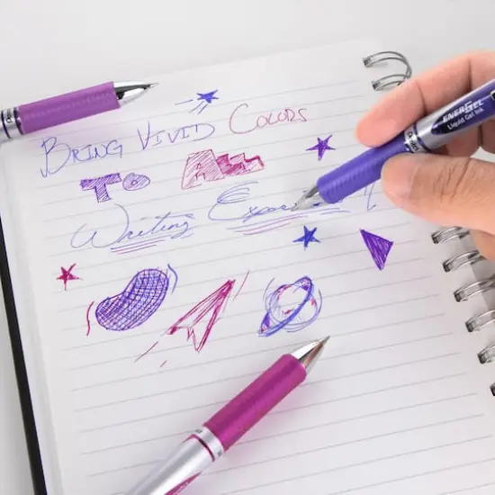 Pentel&reg; EnerGel RTX 0.7mm Retractable Liquid Gel Pens, 3ct. Purples {4}
