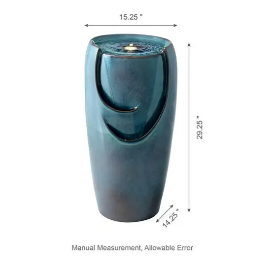 Glitzhome&reg; 29" Ceramic Pot Fountain Turquoise {9}