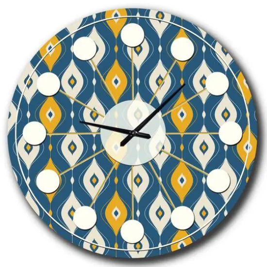 Designart 'Retro Abstract Pattern Ii Mid-Century Modern Wall Clock {3}