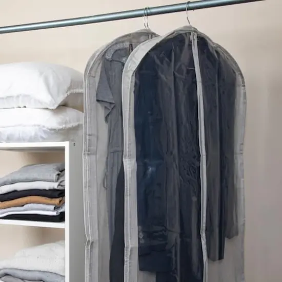 Household Essentials Hanging Garment Storage Bag, 2ct. Silver {3}