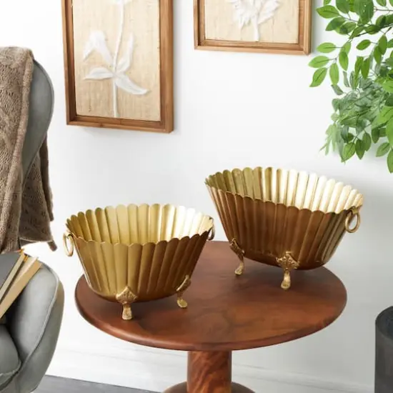 Gold Metal Planter Set {3}