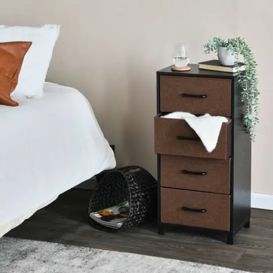 Household Essentials 33" 4-Drawer Dresser Black {3}