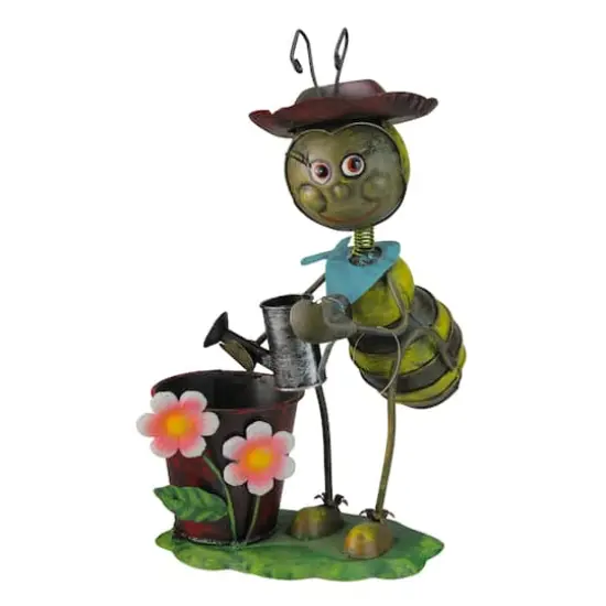 13.5" Vintage Bee With Watering Can Spring Outdoor Planter {1}