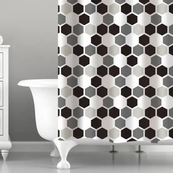 Bath Bliss Honey Comb Design Shower Curtain {4}