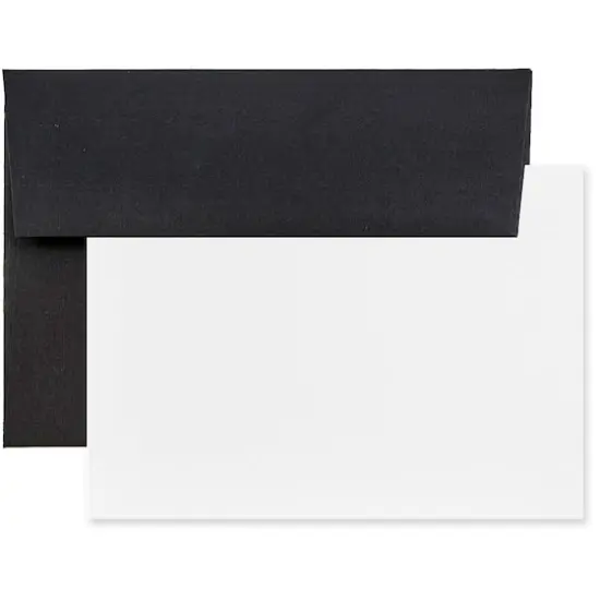 JAM Paper A7 Blank Greeting Cards & Envelopes, 100ct. Black Linen {1}