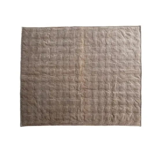 Hello Honey&reg; Taupe Cotton Velvet Quilted Throw {1}