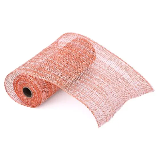 10" x 19ft. Orange & White Window Poly Burlap Mesh by Celebrate It&trade; {1}