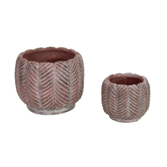 Deco Leaf Cement Flower Pot Set {1}