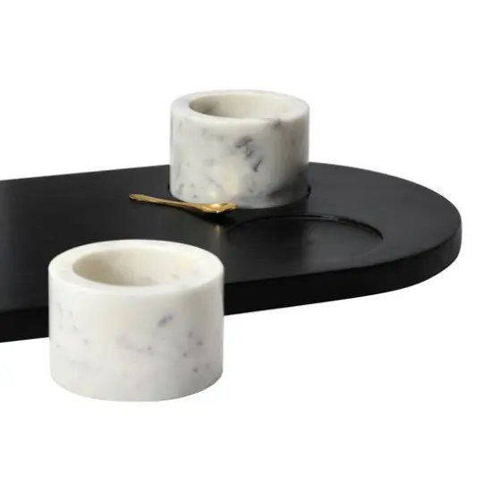 Hello Honey&reg; Mango Wood Tray & Marble Bowl Set {6}