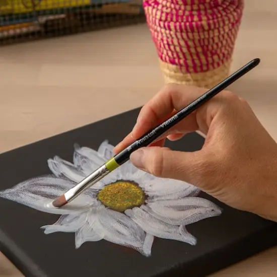 Golden Taklon Short Handle Filbert Brush by Artist's Loft&trade; Vienna {4}