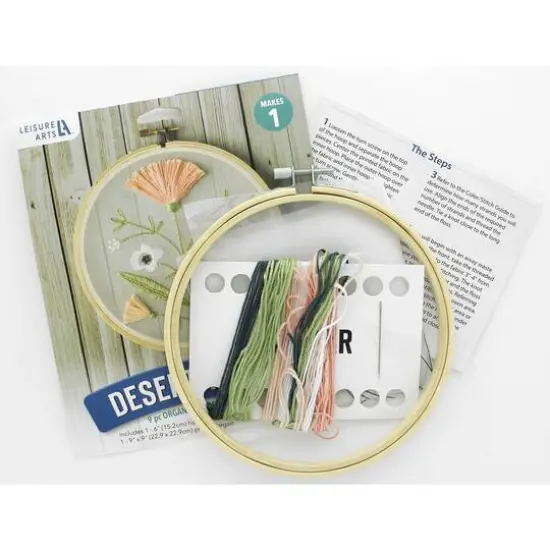 Leisure Arts&reg; 6" Desert Flower Embroidery Kit {4}