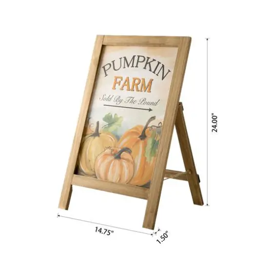 24" GlitzHome&reg; Pumpkin Farm Wooden Porch Sign {11}