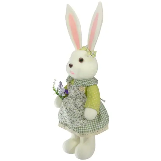 20" White & Green Standing Girl Rabbit Easter Figure {4}