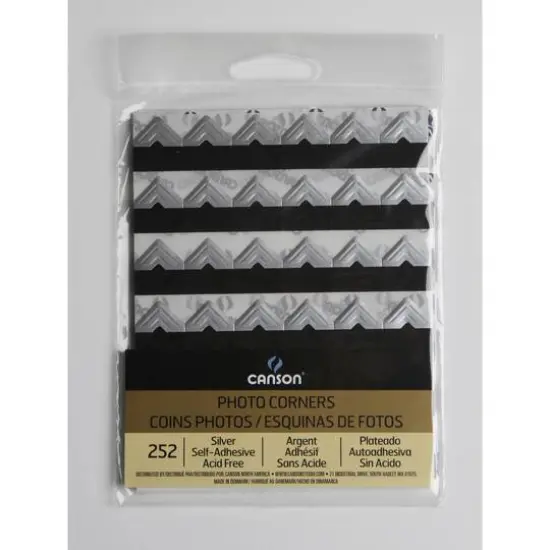 Canson&reg; Self-Adhesive Photo Corners, 252ct. Silver {1}