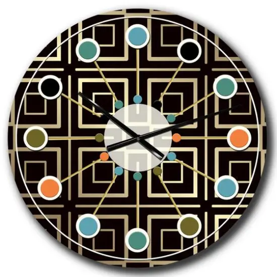 Designart 'Golden Luxury Metallic Geometrics Xii Mid-Century Modern Wall Clock {1}