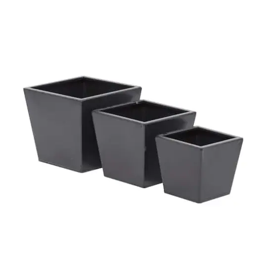 Grey Modern Planter, Set of 3" 7", 6", 5" {3}