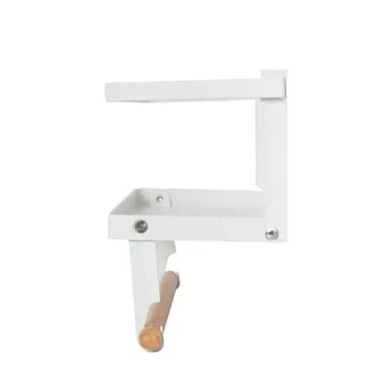 Household Essentials 12" Metal Spice Rack with Paper Towel Holder White {8}