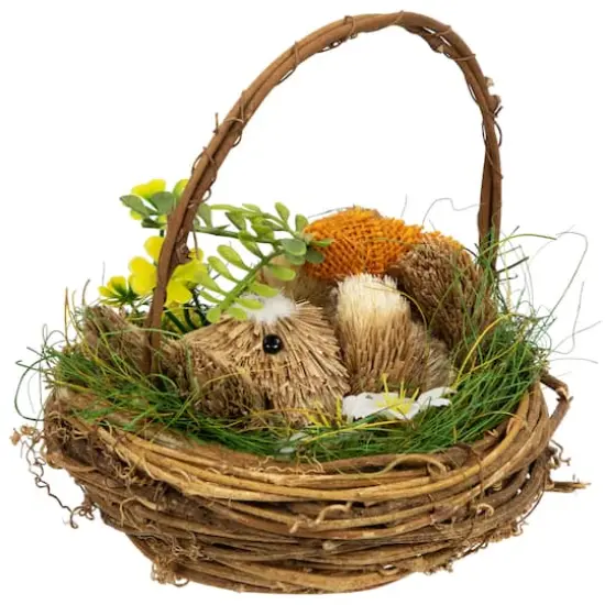 6.5" Bunny in Woven Basket Easter D&eacute;cor {4}