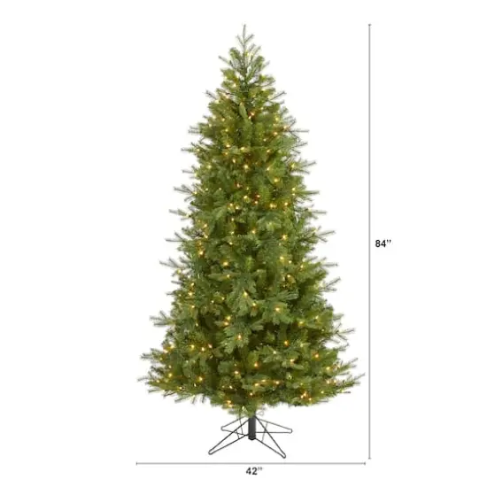 7ft. Pre-Lit Vienna Fir Artificial Christmas Tree, Warm White Lights {3}