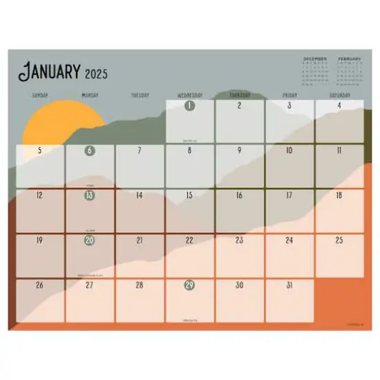 TF Publishing Large 2025 Landscapes Monthly Blotter Desk Pad Calendar {1}