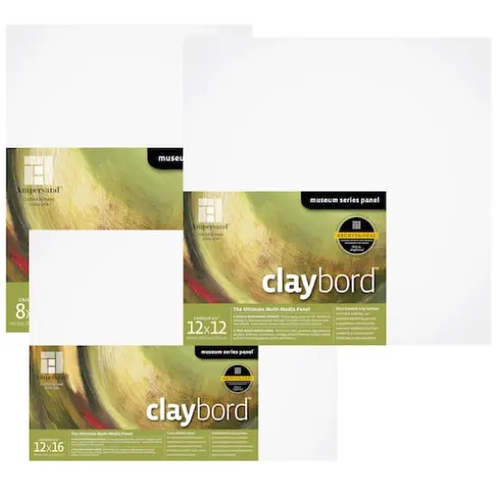 Ampersand&trade; Claybord&trade; Museum Series Cradled 3/4" Multi-Media Panel {1}