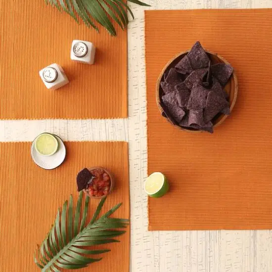 DII&reg; Ribbed Cotton Placemats, 6ct. Pumpkin Spice {4}