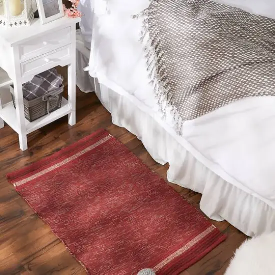 DII&reg; Modern Stripe Variegated Handwoven Recycled Yarn Rug, 2ft. x 3ft. Cinnamon {4}