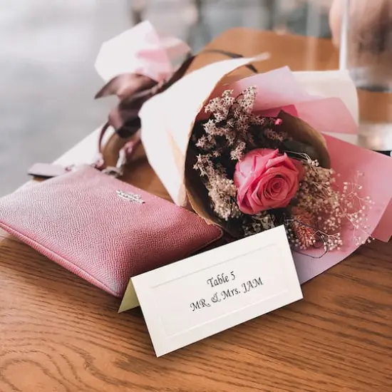 JAM Paper Embossed Border Off White Fold-Over Wedding Table Place Cards, 100ct. {3}