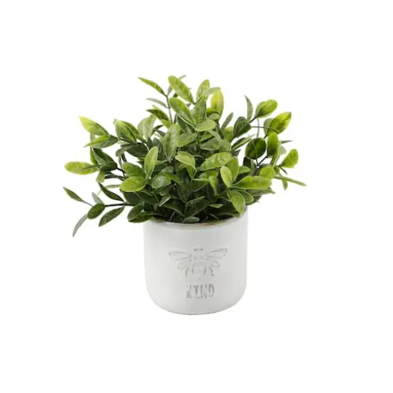 Flora Bunda&reg; 3.75" Bee Kind Ceramic Tea Leaf & Bee Happy Eucalyptus In Ivory Pots Set {1}