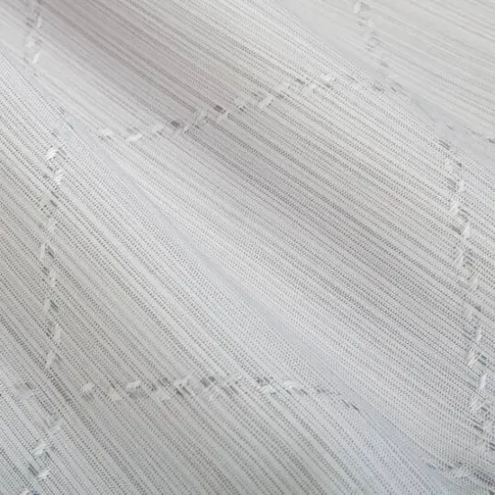 Elle D&eacute;cor Gray Jacquard Weave Diamond Design Shower Curtain {8}