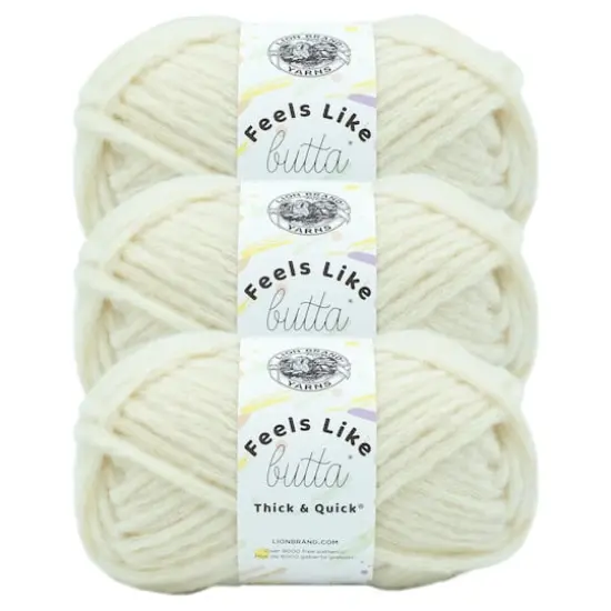 3 Pack Lion Brand&reg; Feels Like Butta&reg; Thick & Quick&reg; Yarn Antique White {1}