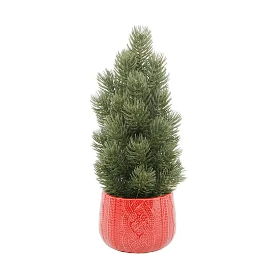 12" Unlit Tabletop Artificial Christmas Tree in Ceramic Sweater Pot {1}