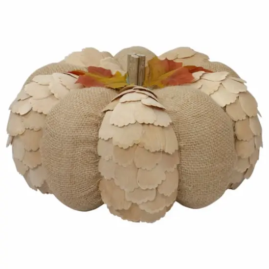 9" Brown Autumn Harvest Tabletop Pumpkin {1}