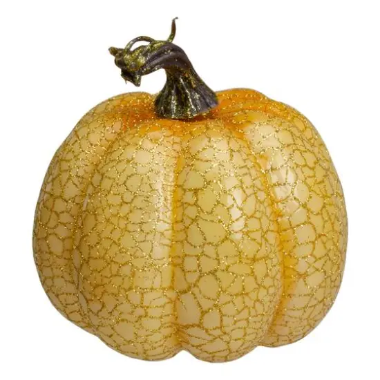 5" Orange & Cream Artificial Fall Harvest Pumpkin Set {4}