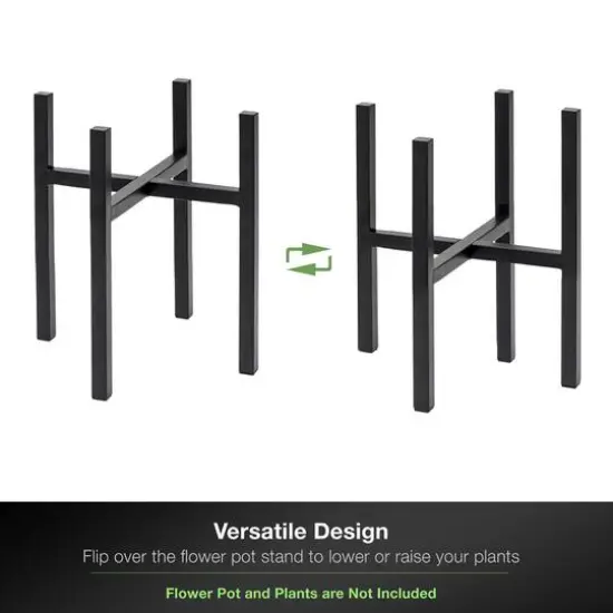 Sorbus 14" Black Mid Century Style Plant Stand {4}