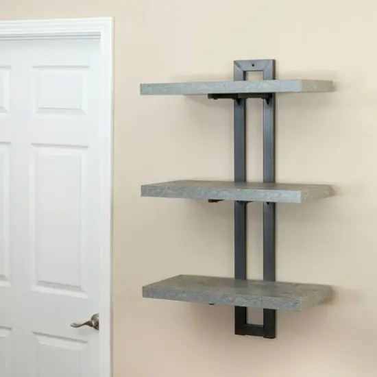 Household Essentials Jamestown 3-Tier Wall Shelf Gray {8}