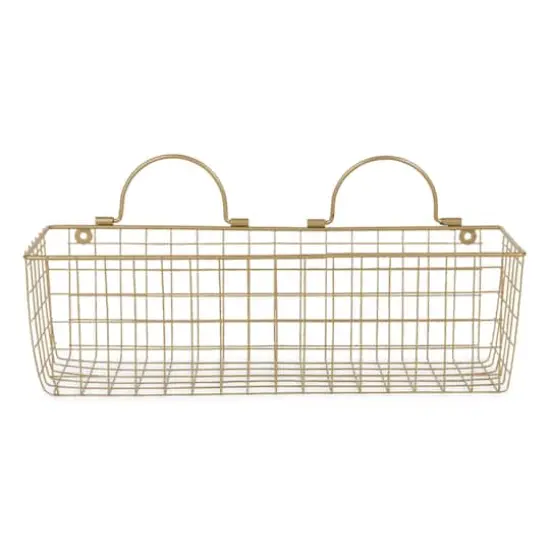 DII&reg; Medium Wire Wall Baskets, 2ct. Gold {4}